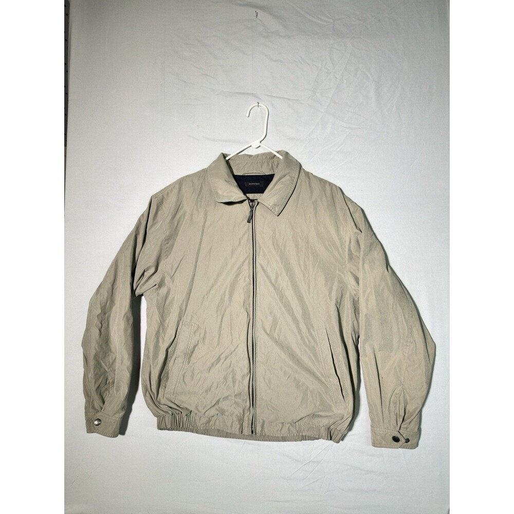 Claiborne Microfiber Outerwear Jacket Men's L Beige Water Repellant